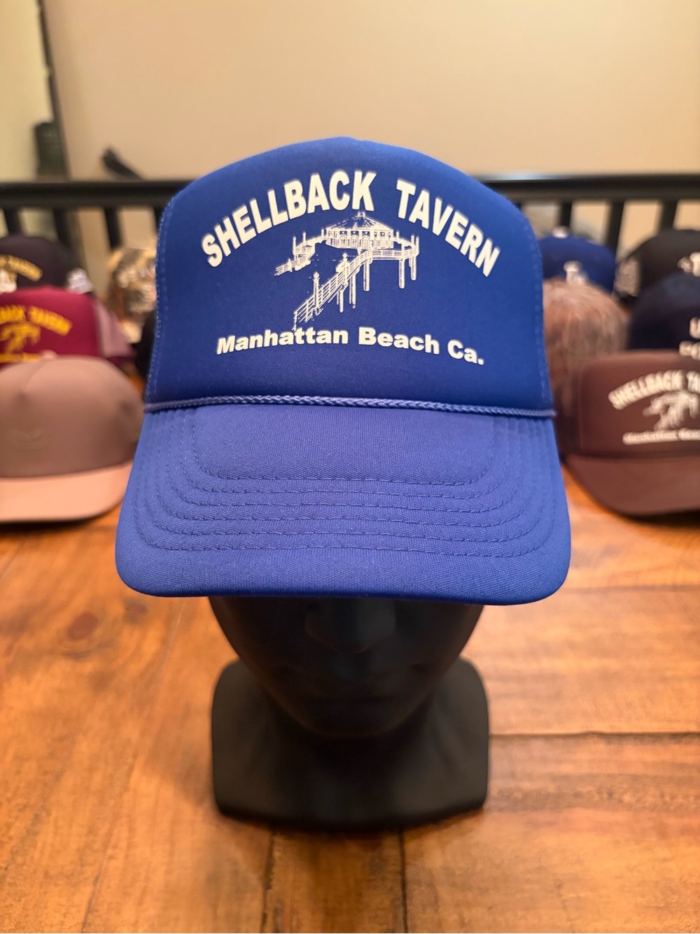 Shellback Tavern Manhattan Beach Blue Trucker Cap